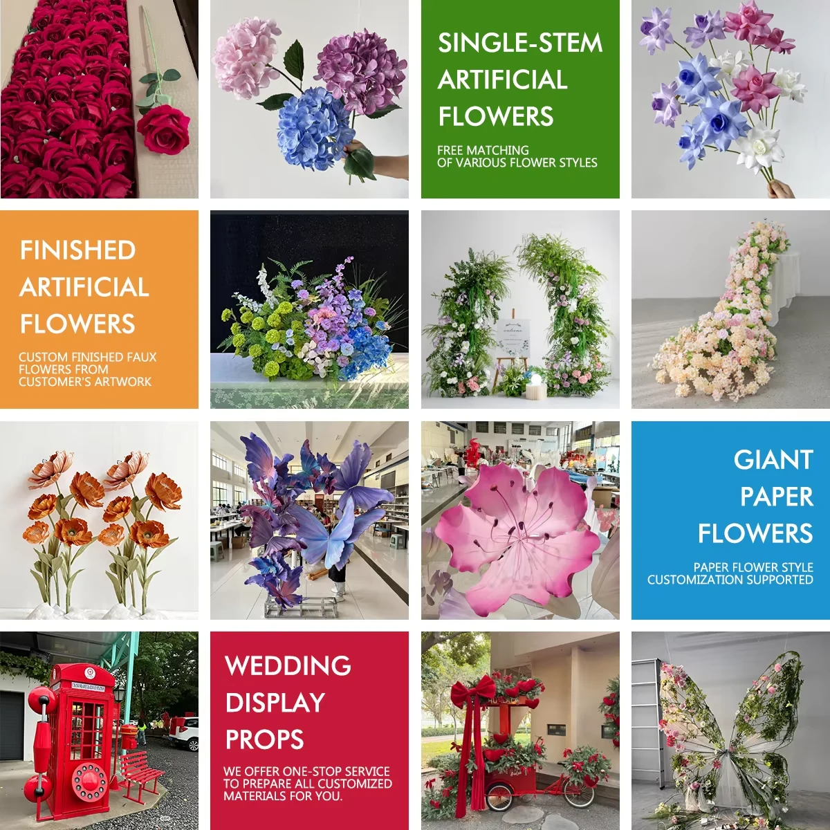 SMY Floral artificial flowers, floral arrangements, giant flowers and event display props
